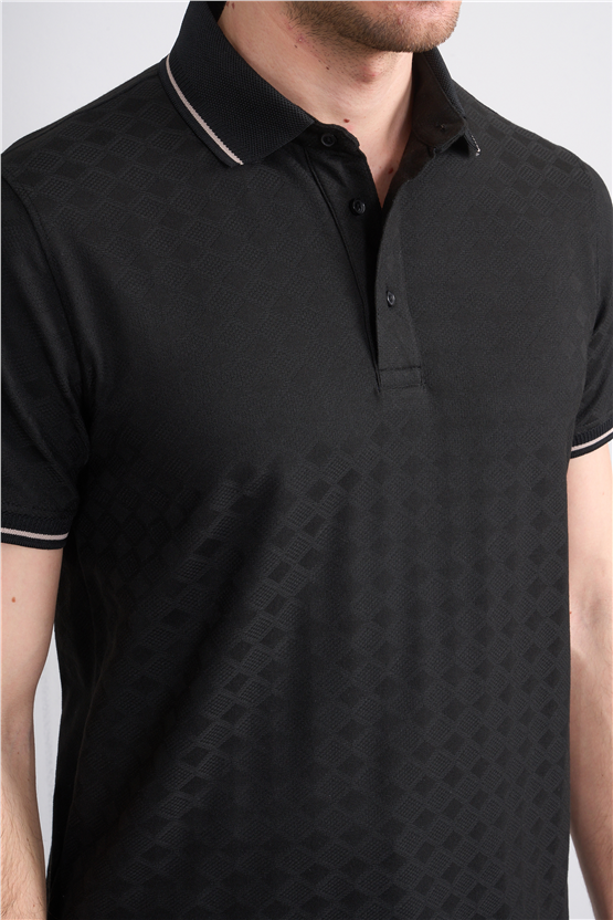 Çetinkaya Mentality 4559 Polo Yaka Regular Modelli T-shirt Siyah