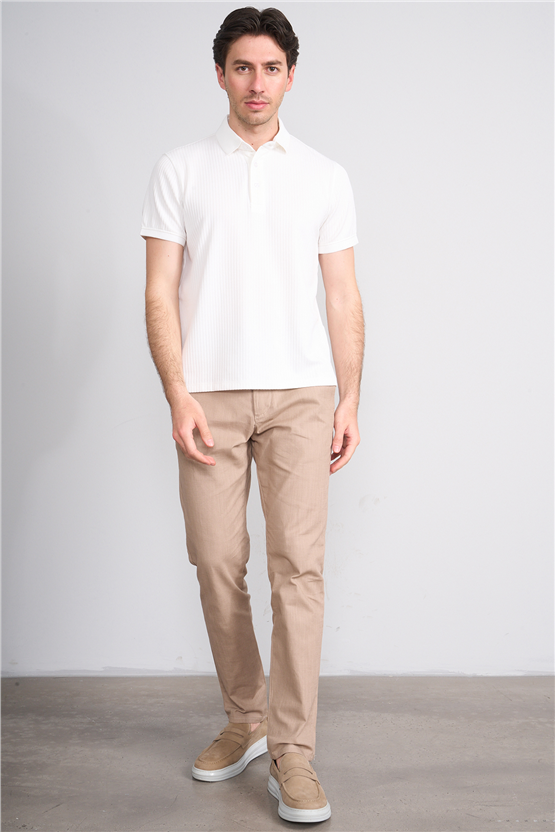 Çetinkaya Mentality 4561 Polo Yaka Regular Modelli T-shirt Beyaz