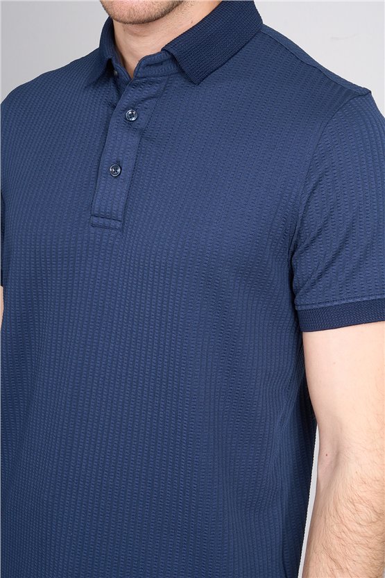 Çetinkaya Mentality 4561 Polo Yaka Regular Modelli T-shirt İndigo