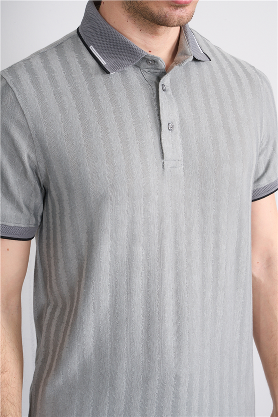 Çetinkaya Mentality 4562 Polo Yaka Regular Modelli T-shirt Gri