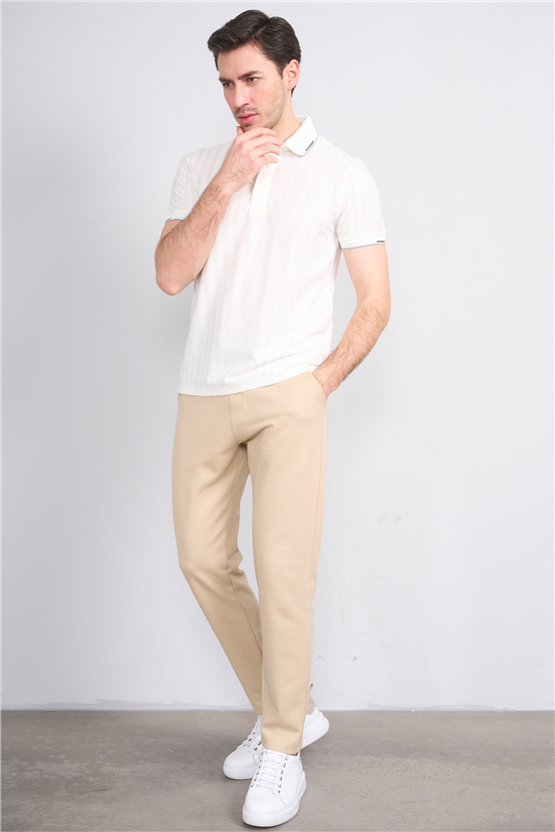 Çetinkaya Mentality 4562 Polo Yaka Regular Modelli T-shirt Beyaz