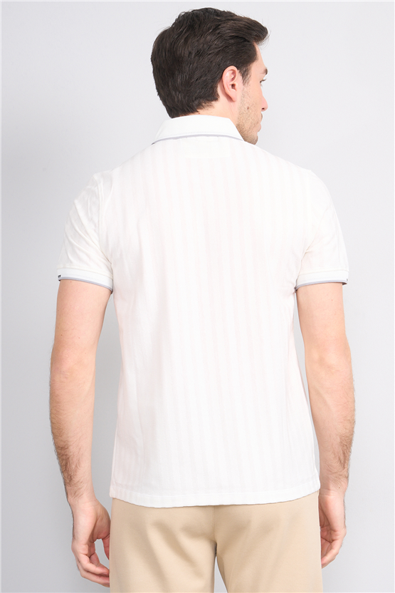 Çetinkaya Mentality 4562 Polo Yaka Regular Modelli T-shirt Beyaz
