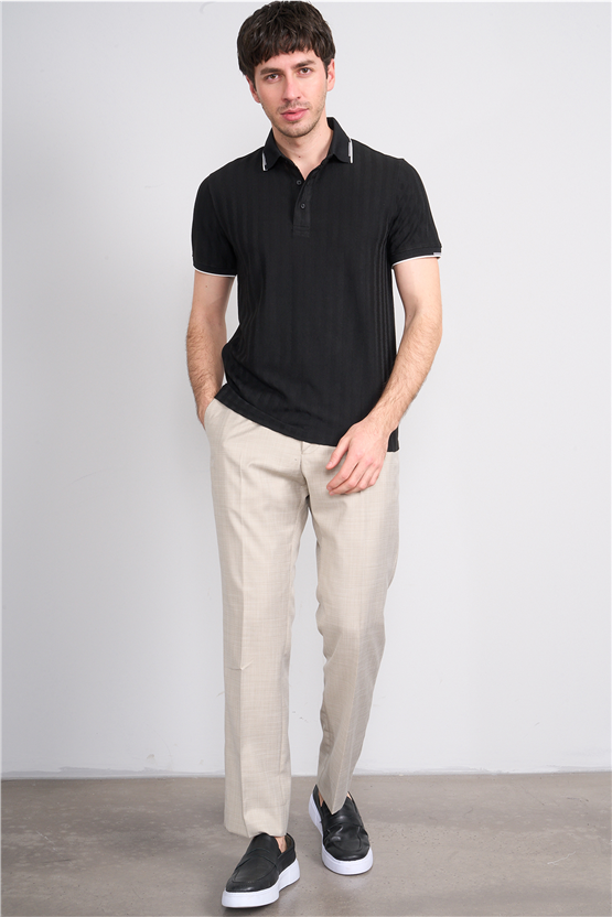 Çetinkaya Mentality 4562 Polo Yaka Regular Modelli T-shirt Siyah