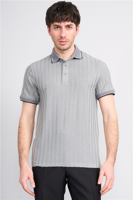 Çetinkaya Mentality 4562 Polo Yaka Regular Modelli T-shirt Gri