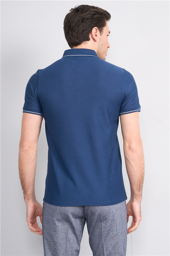 Çetinkaya Mentality 4563 Polo Yaka Regular Modelli T-shirt İndigo