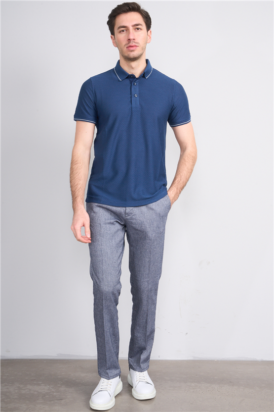 Çetinkaya Mentality 4563 Polo Yaka Regular Modelli T-shirt İndigo