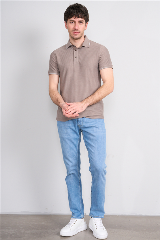 Çetinkaya Mentality 4563 Polo Yaka Regular Modelli T-shirt Vizon