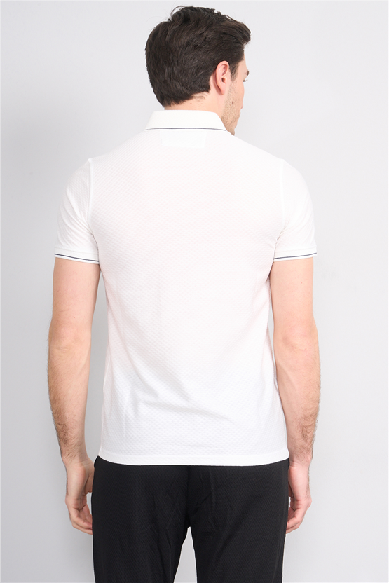Çetinkaya Mentality 4563 Polo Yaka Regular Modelli T-shirt Beyaz