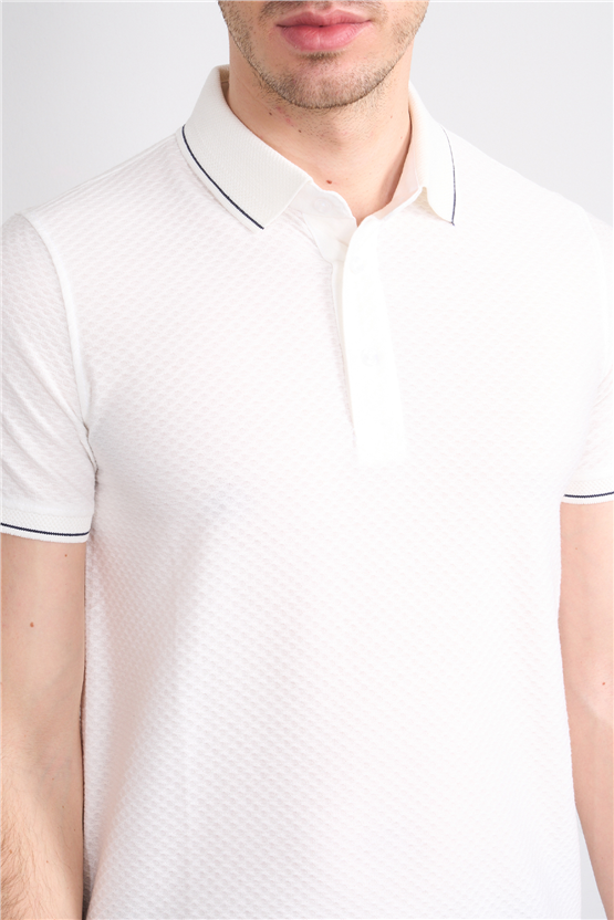 Çetinkaya Mentality 4563 Polo Yaka Regular Modelli T-shirt Beyaz