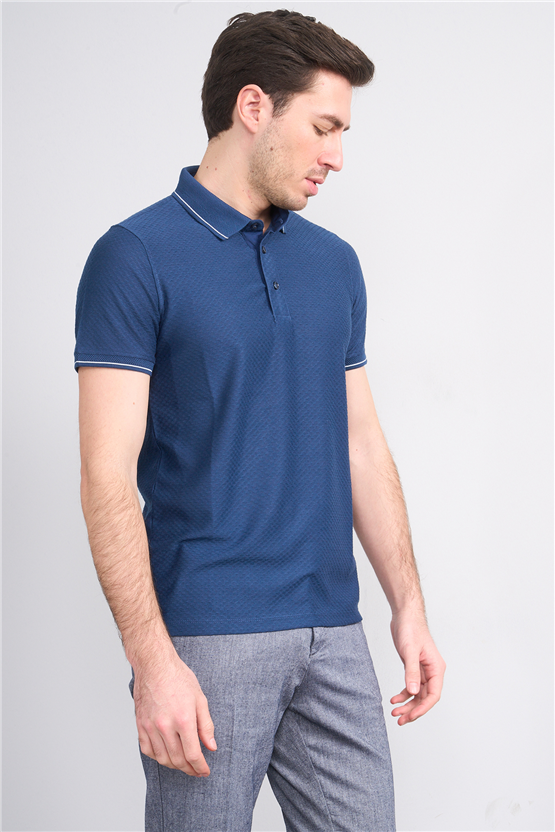 Çetinkaya Mentality 4563 Polo Yaka Regular Modelli T-shirt İndigo