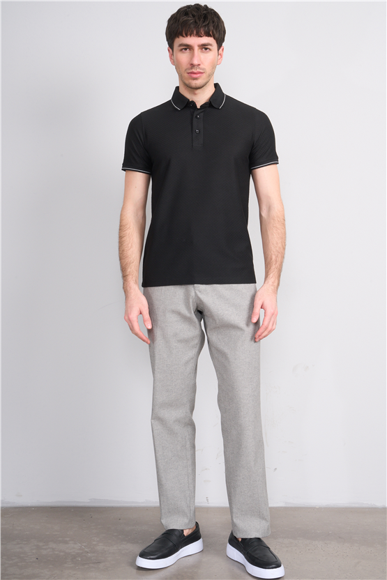 Çetinkaya Mentality 4563 Polo Yaka Regular Modelli T-shirt Siyah