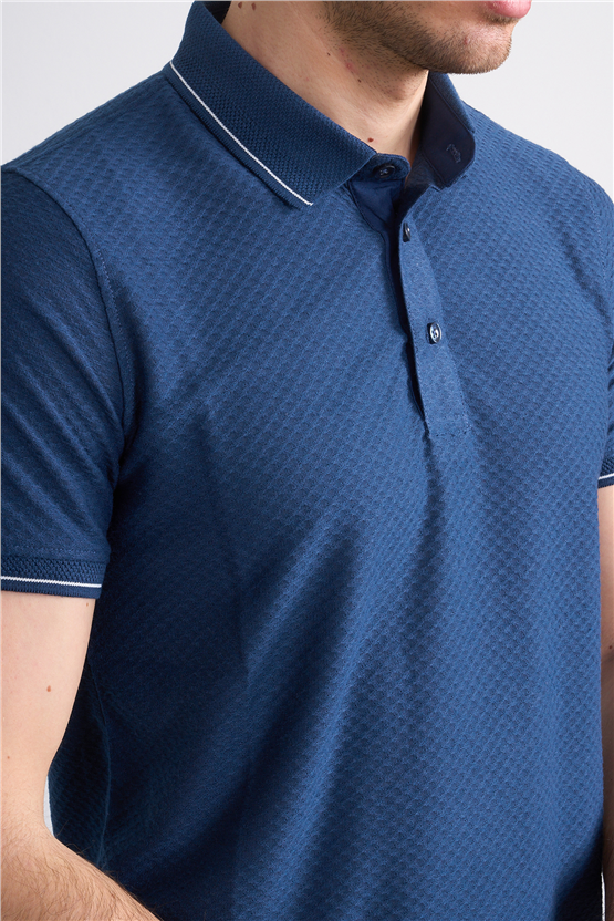 Çetinkaya Mentality 4563 Polo Yaka Regular Modelli T-shirt İndigo