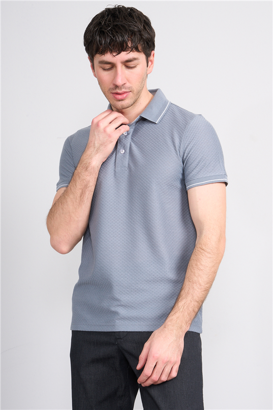 Çetinkaya Mentality 4563 Polo Yaka Regular Modelli T-shirt Gri