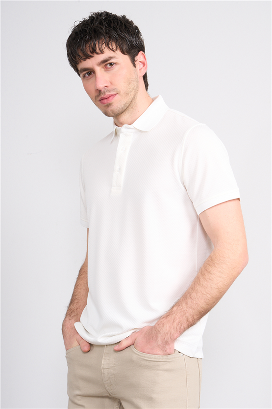 Çetinkaya Mentality 4565 Polo Yaka Regular Modelli T-shirt Beyaz