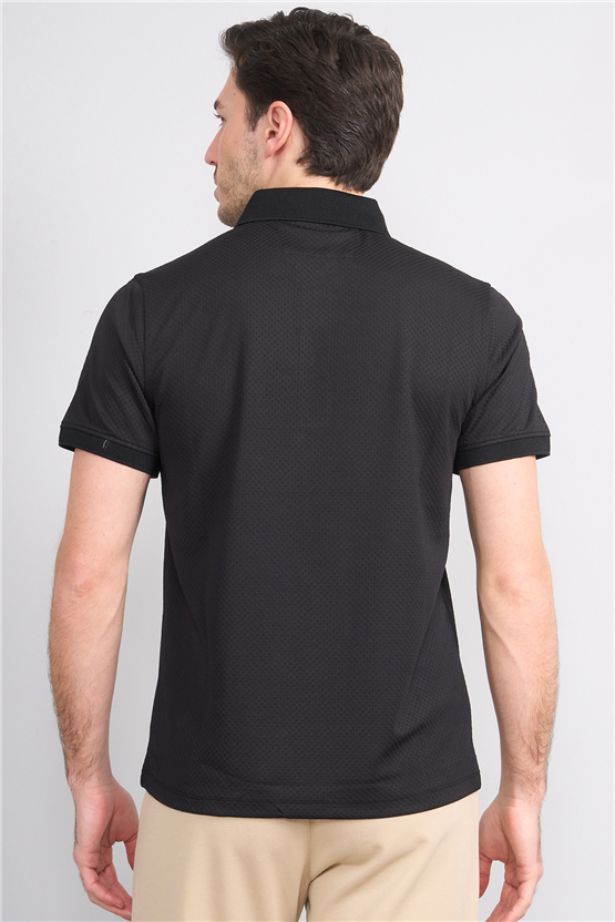 Çetinkaya Mentality 4565 Polo Yaka Regular Modelli T-shirt Siyah