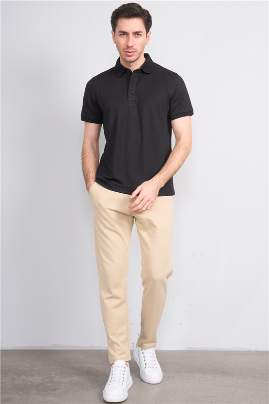 Çetinkaya Mentality 4565 Polo Yaka Regular Modelli T-shirt Siyah