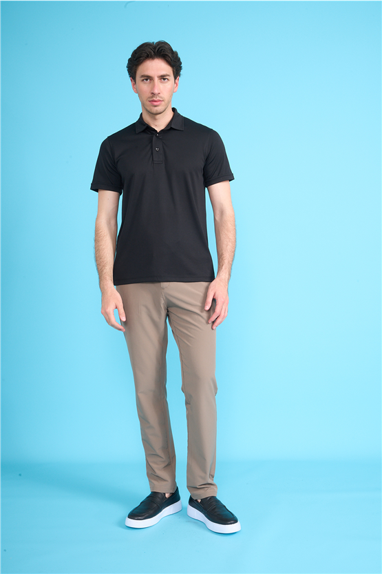 Çetinkaya Mentality 4567 Polo Yaka Regular Modelli T-shirt Siyah