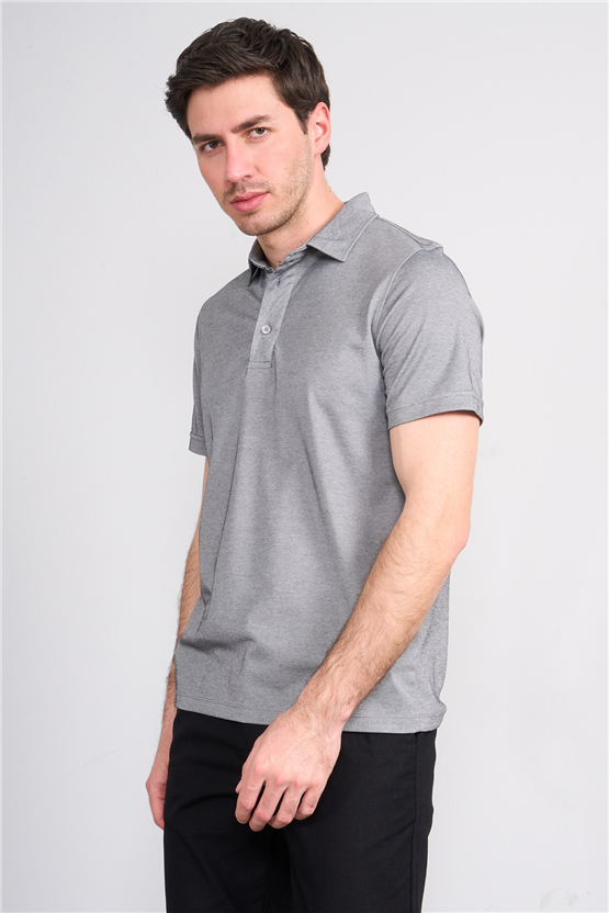 Çetinkaya Mentality 4567 Polo Yaka Regular Modelli T-shirt Siyah-Beyaz