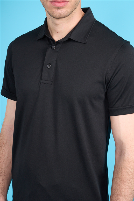 Çetinkaya Mentality 4567 Polo Yaka Regular Modelli T-shirt Siyah