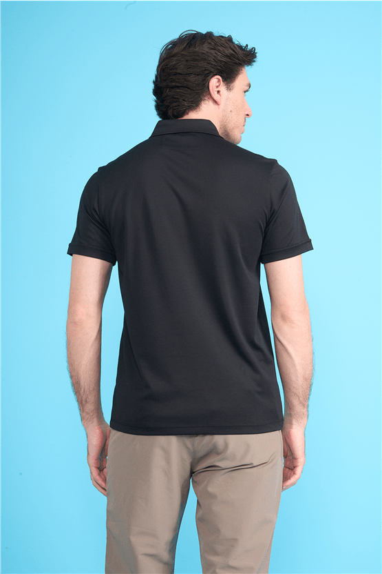 Çetinkaya Mentality 4567 Polo Yaka Regular Modelli T-shirt Siyah