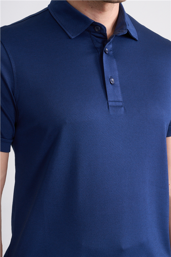 Çetinkaya Mentality 4567 Polo Yaka Regular Modelli T-shirt Düz Lacivert