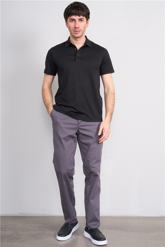 Çetinkaya Mentality 4567 Polo Yaka Regular Modelli T-shirt Siyah