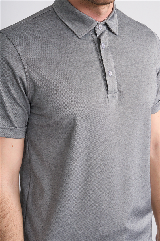Çetinkaya Mentality 4567 Polo Yaka Regular Modelli T-shirt Siyah-Beyaz