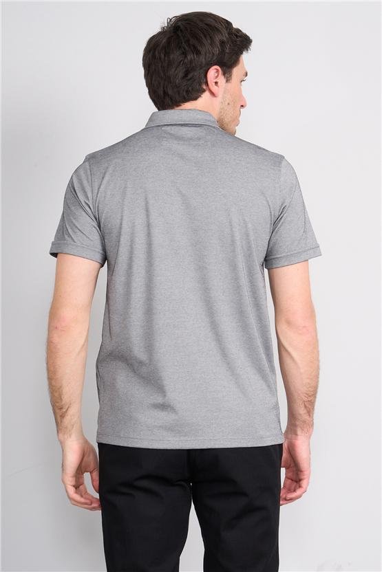 Çetinkaya Mentality 4567 Polo Yaka Regular Modelli T-shirt Siyah-Beyaz