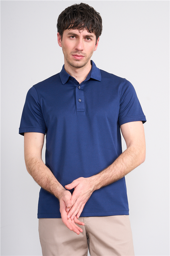 Çetinkaya Mentality 4567 Polo Yaka Regular Modelli T-shirt Düz Lacivert