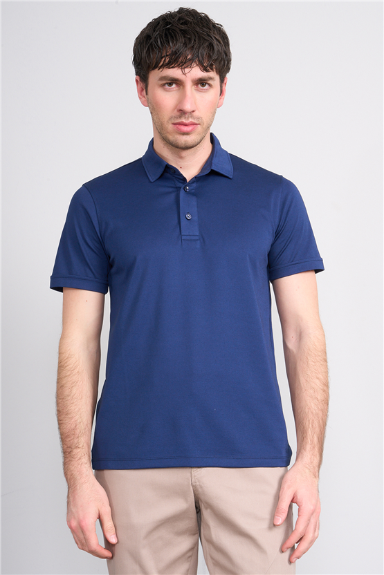 Çetinkaya Mentality 4567 Polo Yaka Regular Modelli T-shirt Düz Lacivert