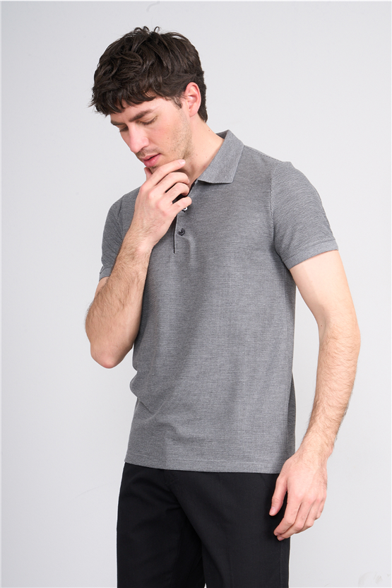 Çetinkaya Mentality 4568 Polo Yaka Regular Modelli T-shirt Antrasit