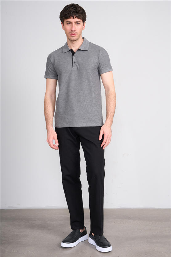 Çetinkaya Mentality 4568 Polo Yaka Regular Modelli T-shirt Antrasit