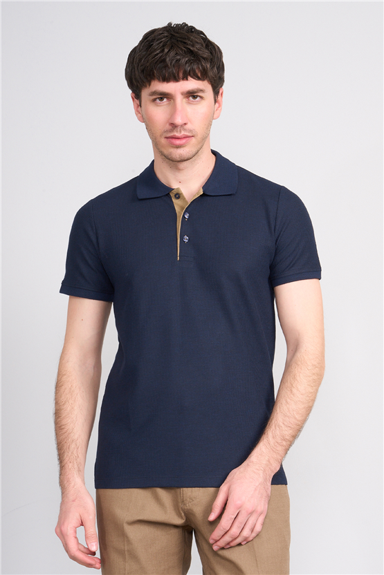 Çetinkaya Mentality 4568 Polo Yaka Regular Modelli T-shirt Lacivert