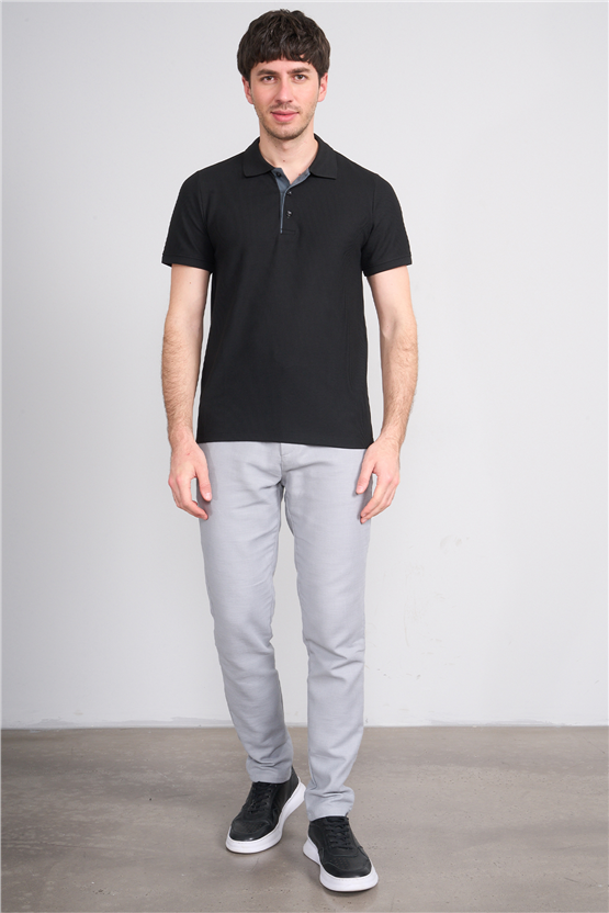 Çetinkaya Mentality 4568 Polo Yaka Regular Modelli T-shirt Siyah