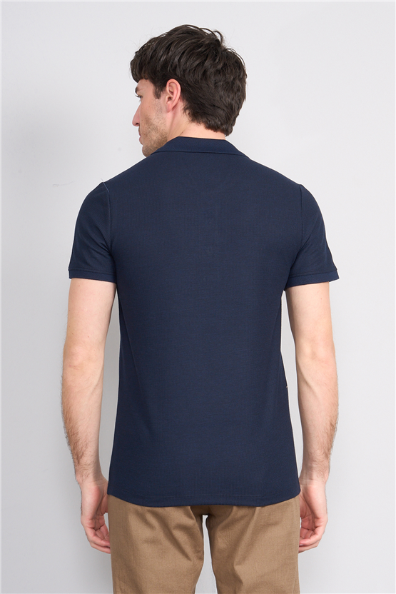 Çetinkaya Mentality 4568 Polo Yaka Regular Modelli T-shirt Lacivert