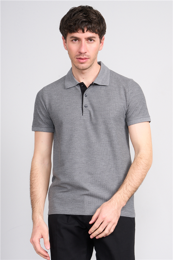 Çetinkaya Mentality 4568 Polo Yaka Regular Modelli T-shirt Antrasit