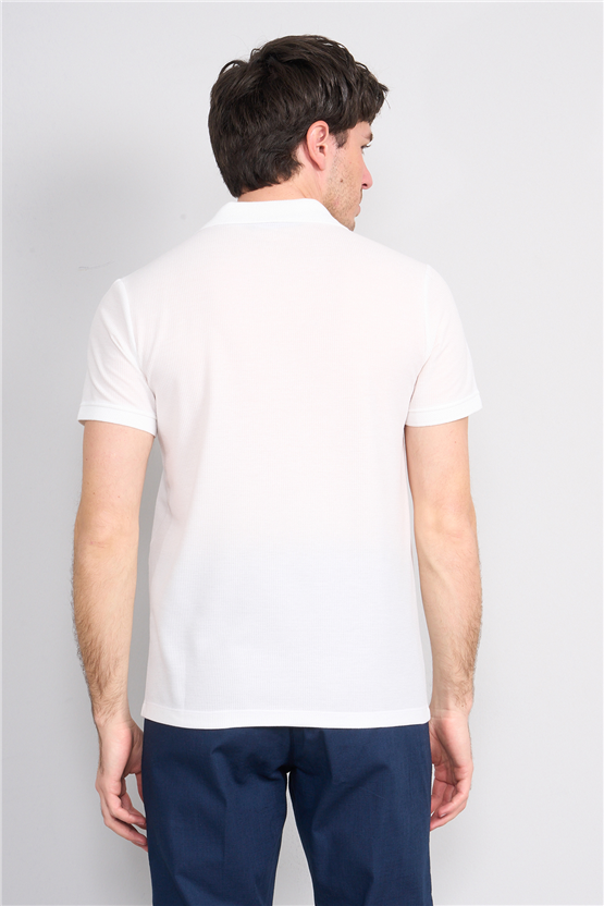 Çetinkaya Mentality 4568 Polo Yaka Regular Modelli T-shirt Beyaz