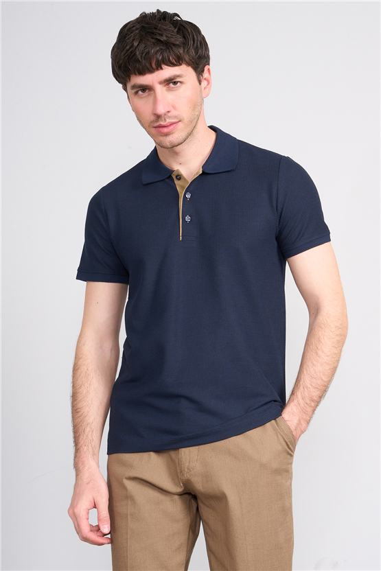 Çetinkaya Mentality 4568 Polo Yaka Regular Modelli T-shirt Lacivert