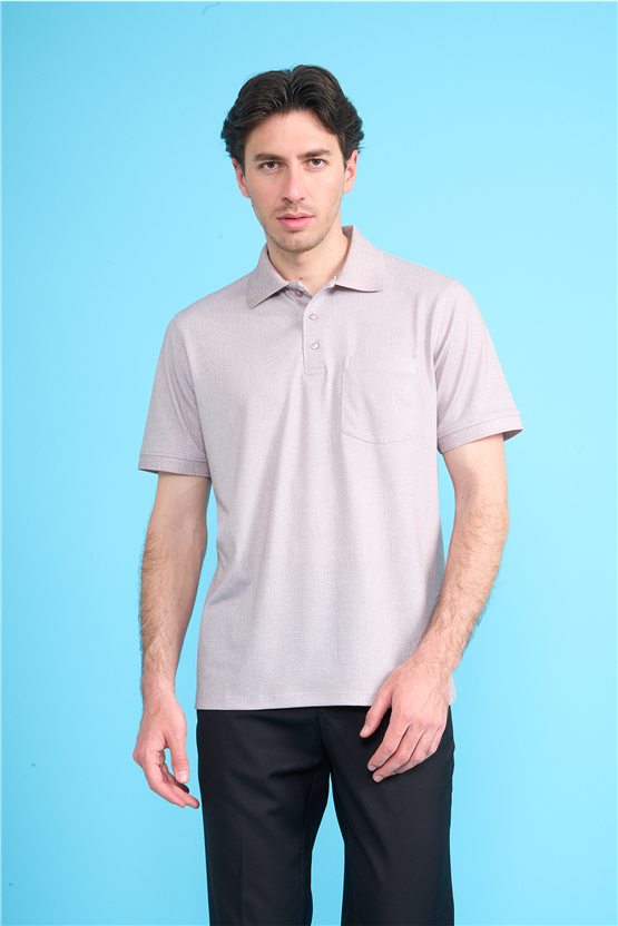 Çetinkaya Mentality 4582 Polo Yaka Regular Modelli T-shirt Vizon