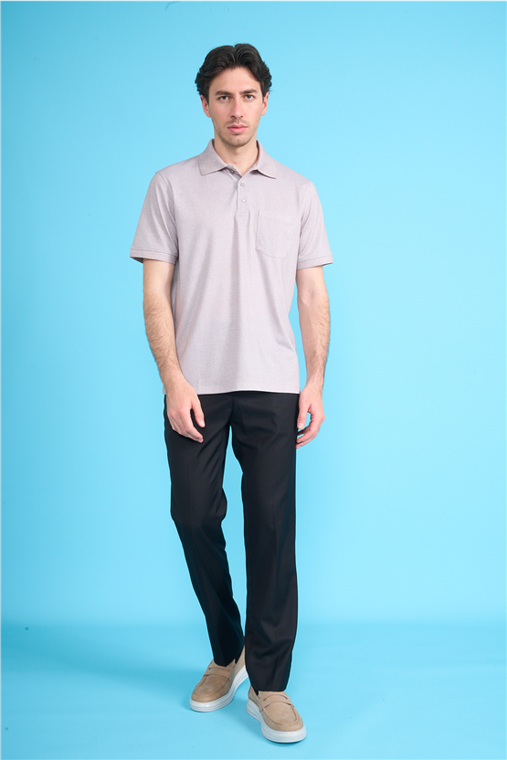 Çetinkaya Mentality 4582 Polo Yaka Regular Modelli T-shirt Vizon