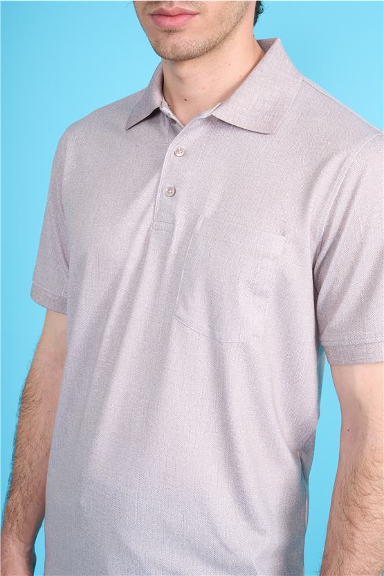 Çetinkaya Mentality 4582 Polo Yaka Regular Modelli T-shirt Vizon