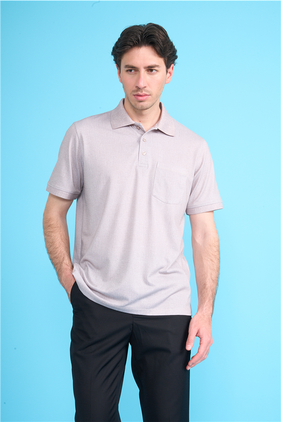 Çetinkaya Mentality 4582 Polo Yaka Regular Modelli T-shirt Vizon