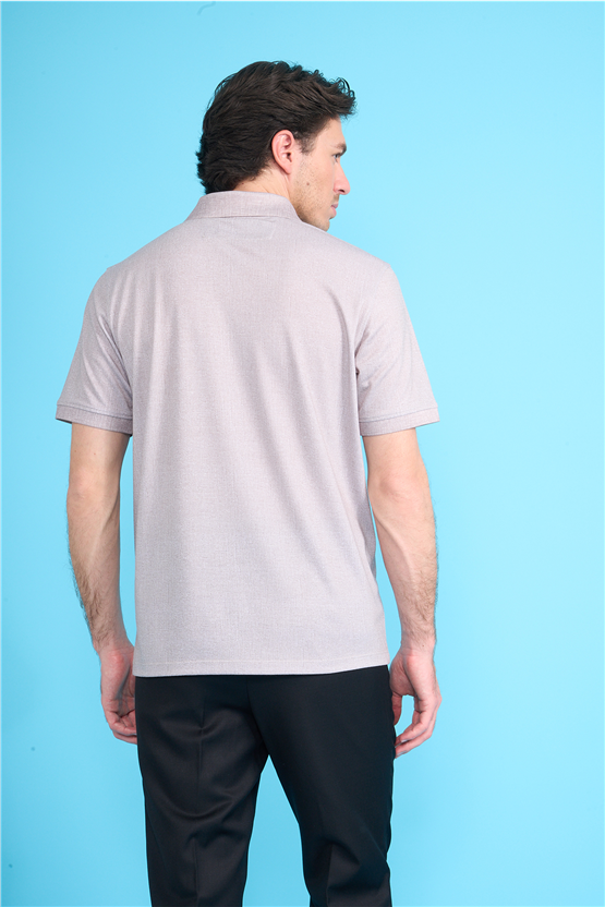 Çetinkaya Mentality 4582 Polo Yaka Regular Modelli T-shirt Vizon
