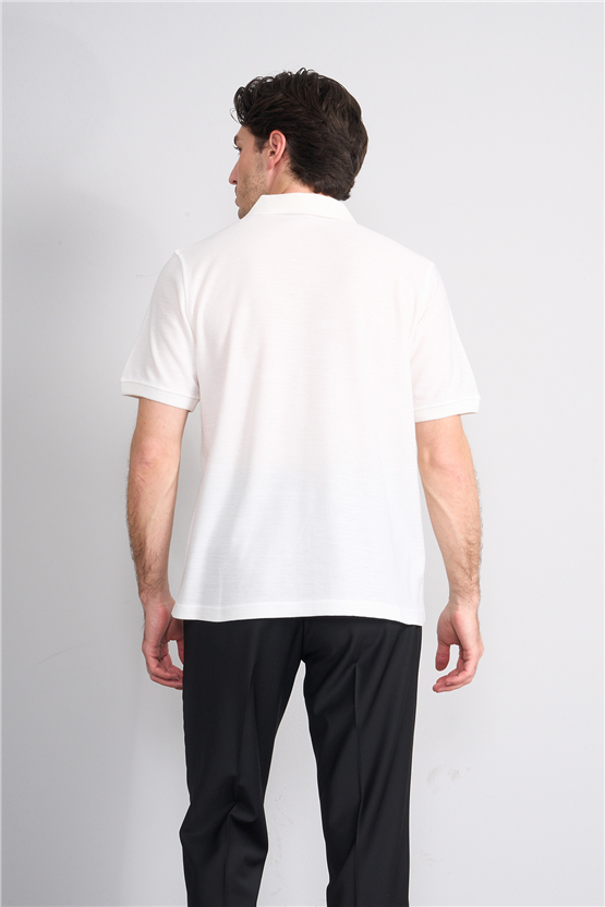 Çetinkaya Mentality 4591 Polo Yaka Regular Modelli T-shirt Beyaz