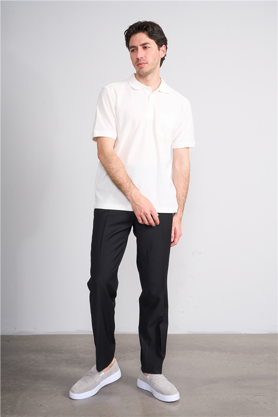 Çetinkaya Mentality 4591 Polo Yaka Regular Modelli T-shirt Beyaz