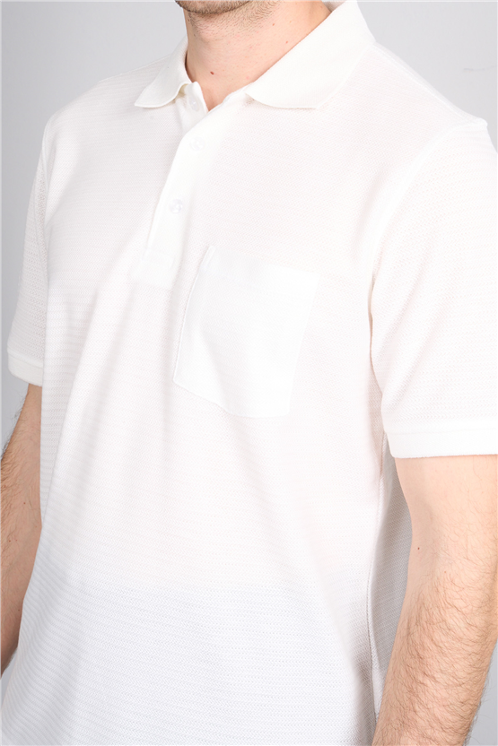 Çetinkaya Mentality 4591 Polo Yaka Regular Modelli T-shirt Beyaz
