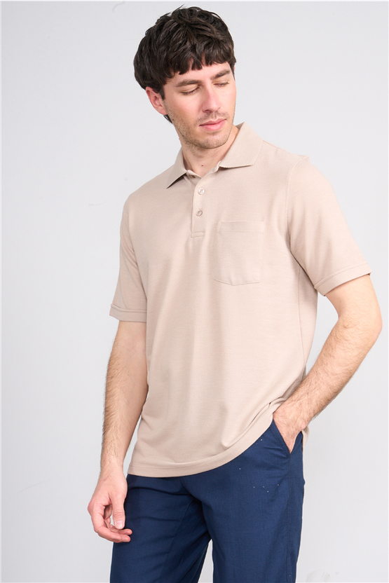 Çetinkaya Mentality 4592 Polo Yaka Regular Modelli T-shirt Bej