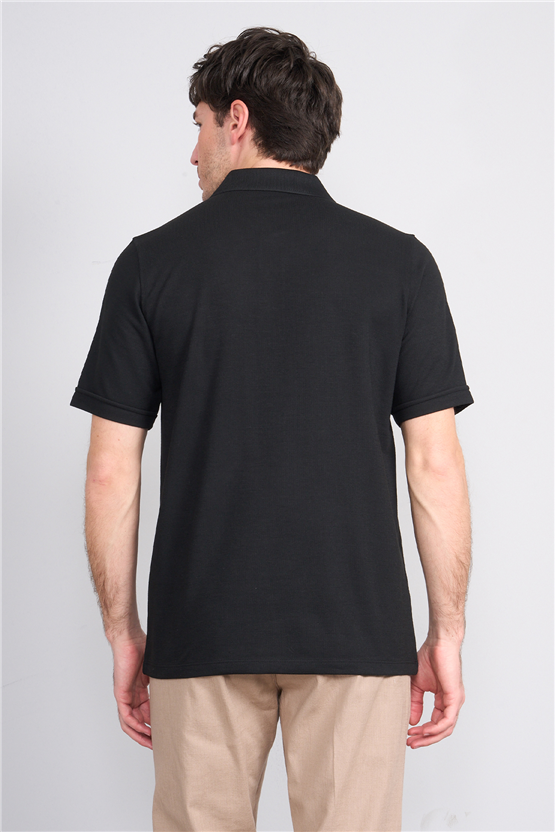 Çetinkaya Mentality 4592 Polo Yaka Regular Modelli T-shirt Siyah