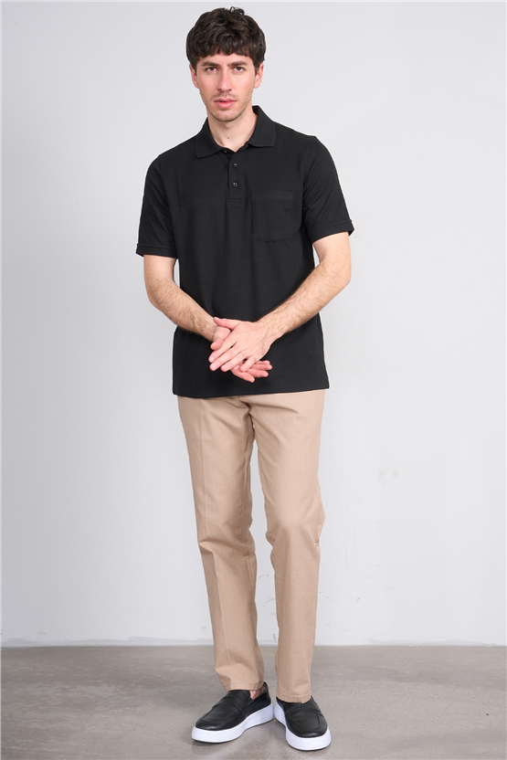 Çetinkaya Mentality 4592 Polo Yaka Regular Modelli T-shirt Siyah