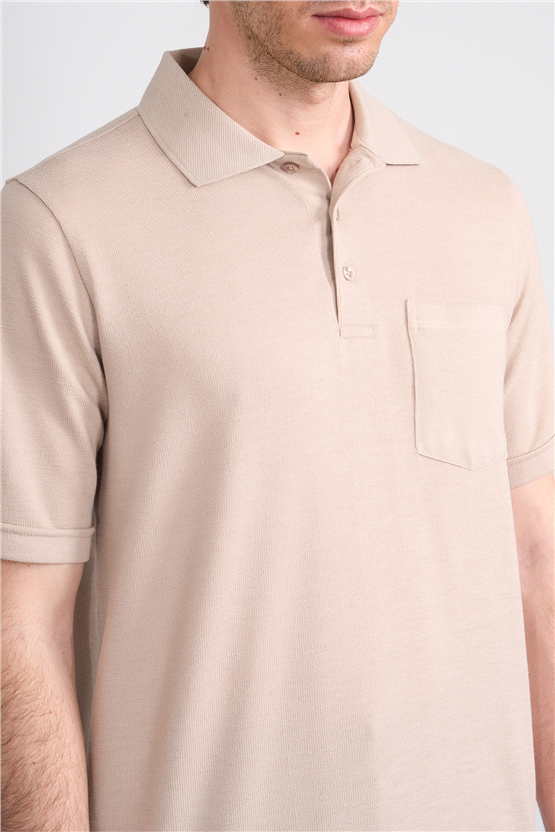 Çetinkaya Mentality 4592 Polo Yaka Regular Modelli T-shirt Bej